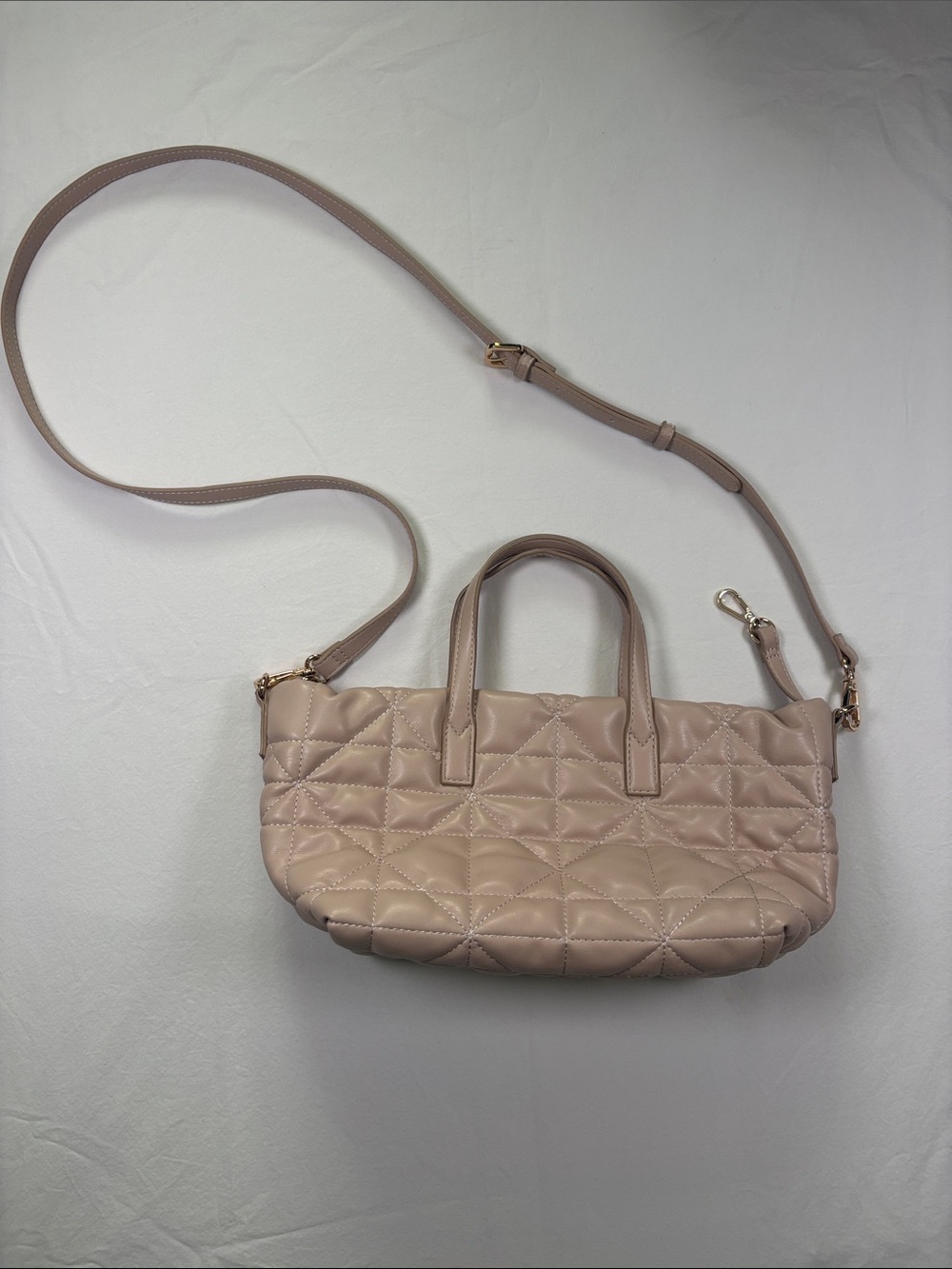 Aldo Blush Quilted Vegan Leather Crossbody Satchel